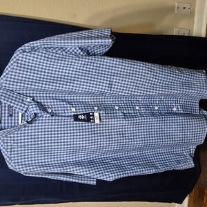Mens Izod plaid button up shirt in blue